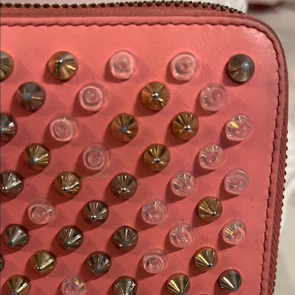 Christian Louboutin Pink Studded Wallet - Picture 4 of 14